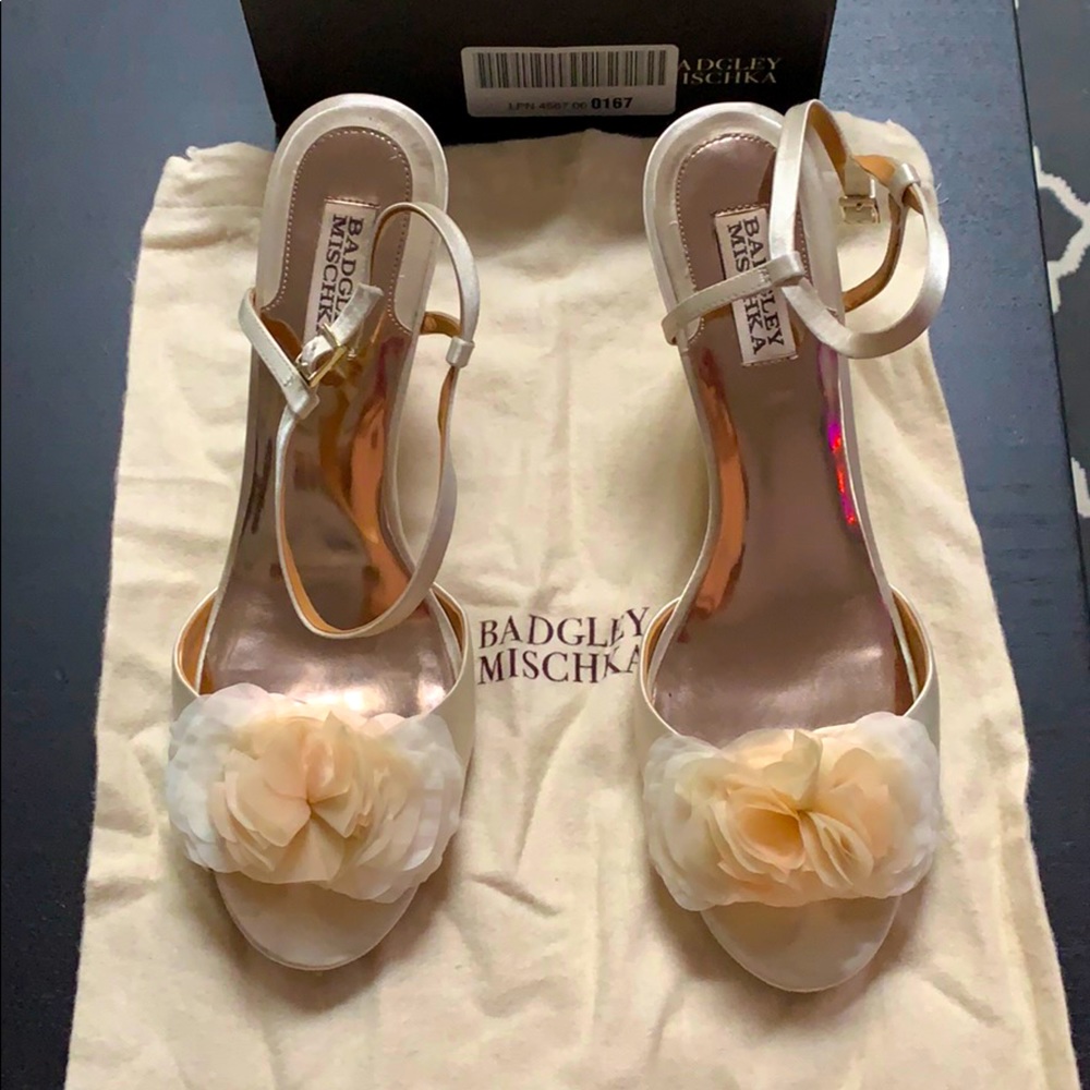 Badgley Mischka Wedge Wedding Heels